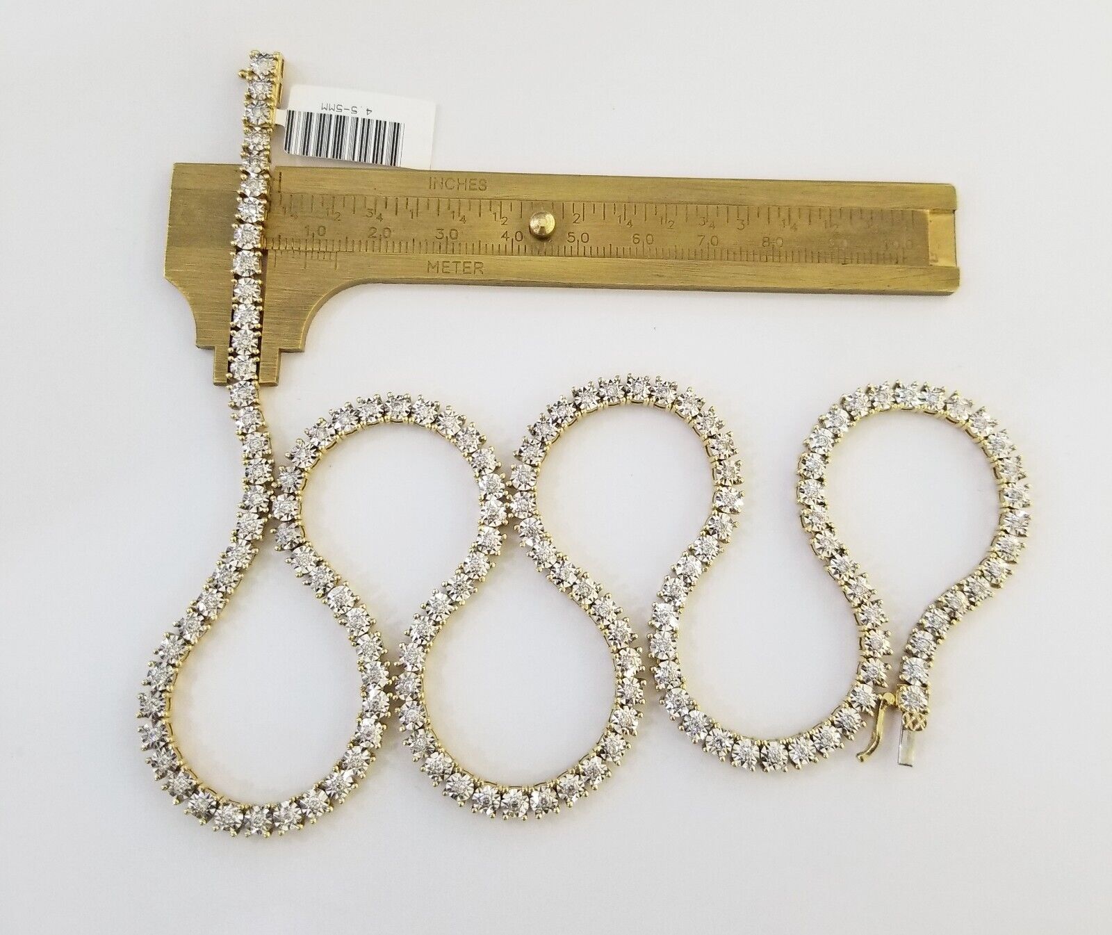10k Real Yellow Gold Real Diamond Tennis Chain Necklace 2.57CT 22" Inch - Reva Jeweler