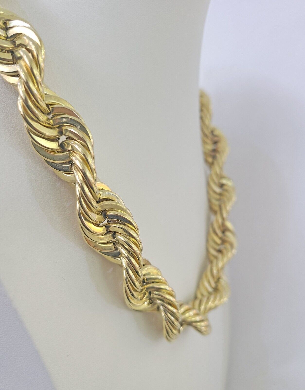 10k REAL Yellow Gold Rope Chain Necklace 16mm 20" Men's Thick 10kt - GoldenlinQ