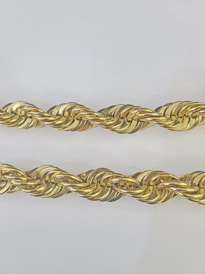 10k REAL Yellow Gold Rope Chain Necklace 16mm 20" Men's Thick 10kt - GoldenlinQ
