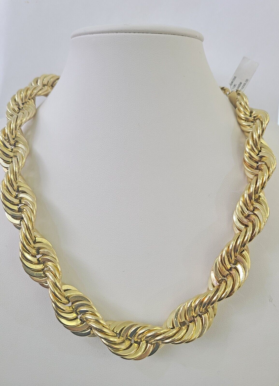10k REAL Yellow Gold Rope Chain Necklace 16mm 20" Men's Thick 10kt - GoldenlinQ