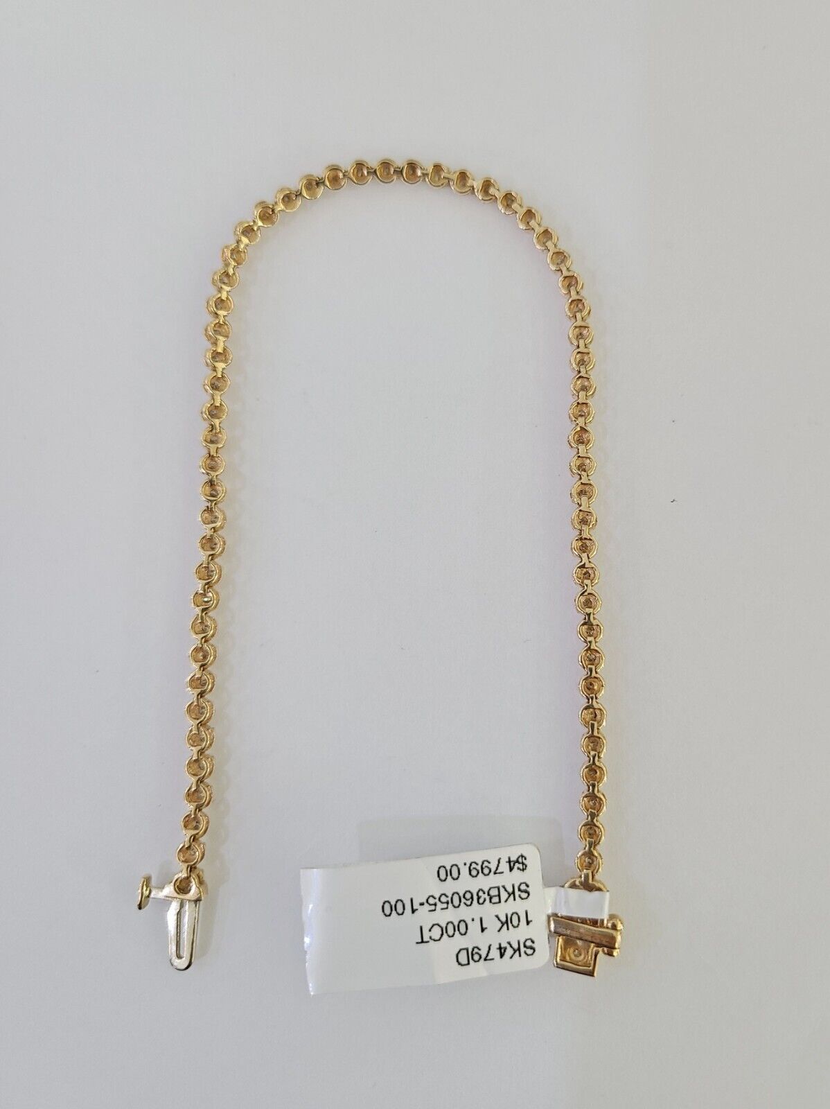 10K Rose Gold Diamond Bracelet Women Ladies 7" REAL Genuine Gold - GoldenlinQ