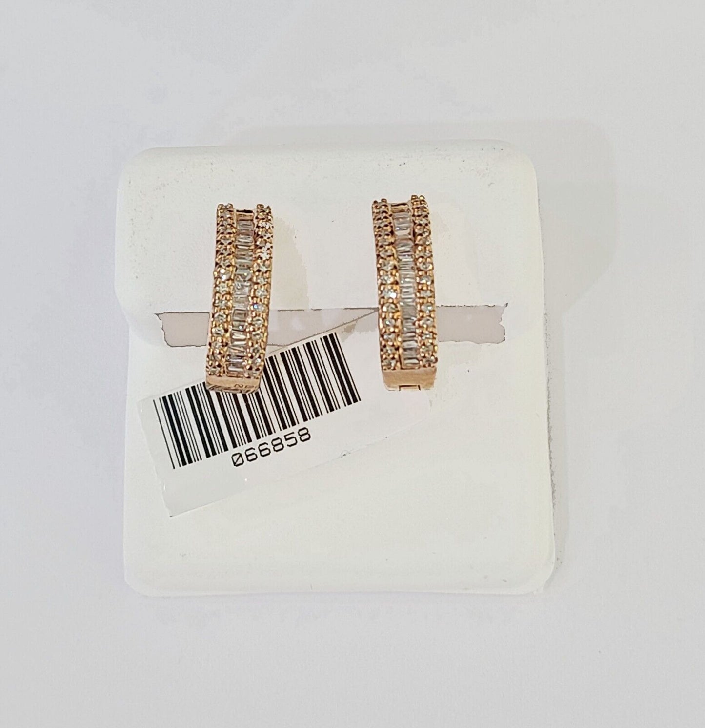 10k Rose gold Hoops Earring Real Diamond Women Genuine - Reva Jeweler