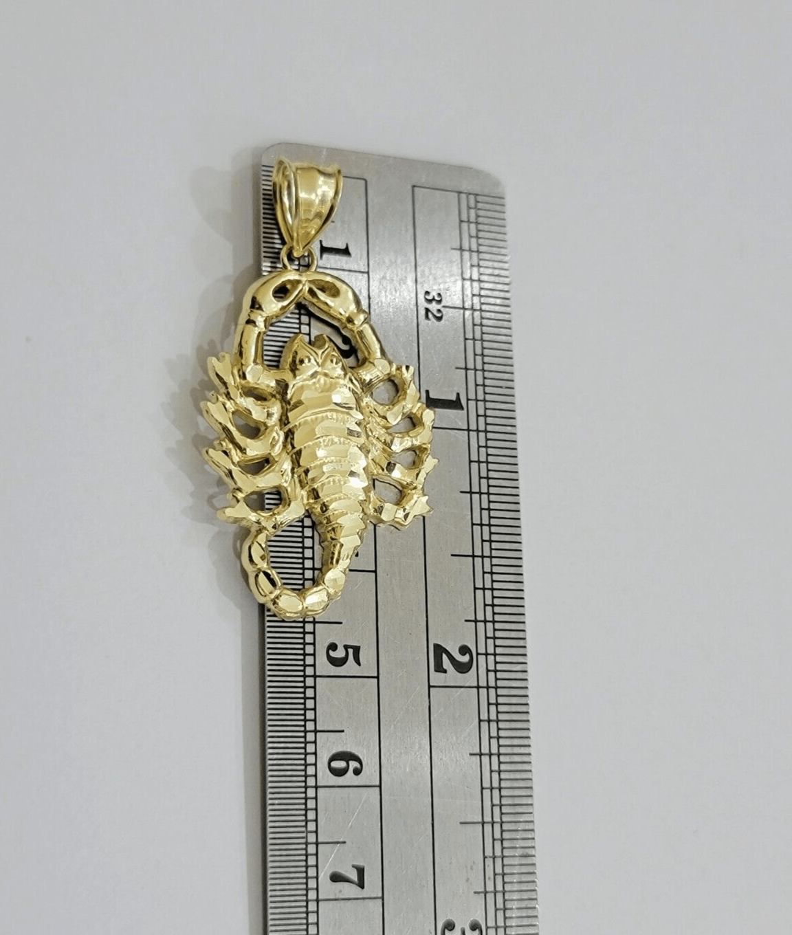 10k Scorpio Charm Pendant 1.8'' Real 10kt Yellow Gold For Chain & Necklace SALE - Reva Jeweler