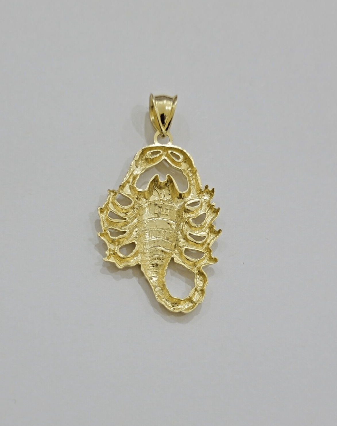 10k Scorpio Charm Pendant 1.8'' Real 10kt Yellow Gold For Chain & Necklace SALE - Reva Jeweler
