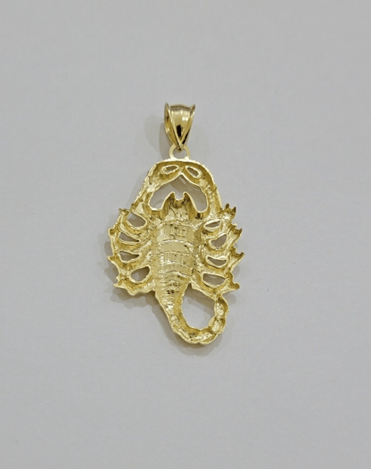 10k Scorpio Charm Pendant 1.8'' Real 10kt Yellow Gold For Chain & Necklace SALE - Reva Jeweler