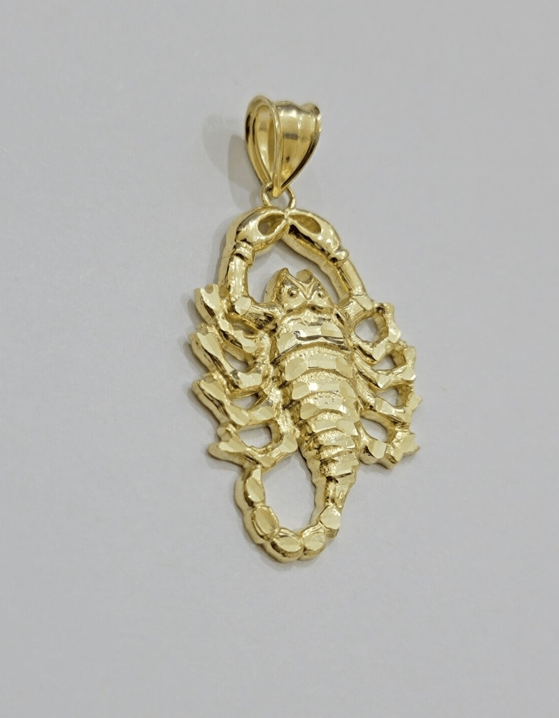 10k Scorpio Charm Pendant 1.8'' Real 10kt Yellow Gold For Chain & Necklace SALE - Reva Jeweler