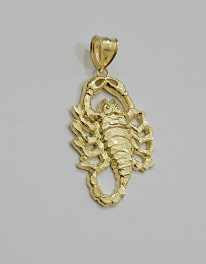 10k Scorpio Charm Pendant 1.8'' Real 10kt Yellow Gold For Chain & Necklace SALE - Reva Jeweler