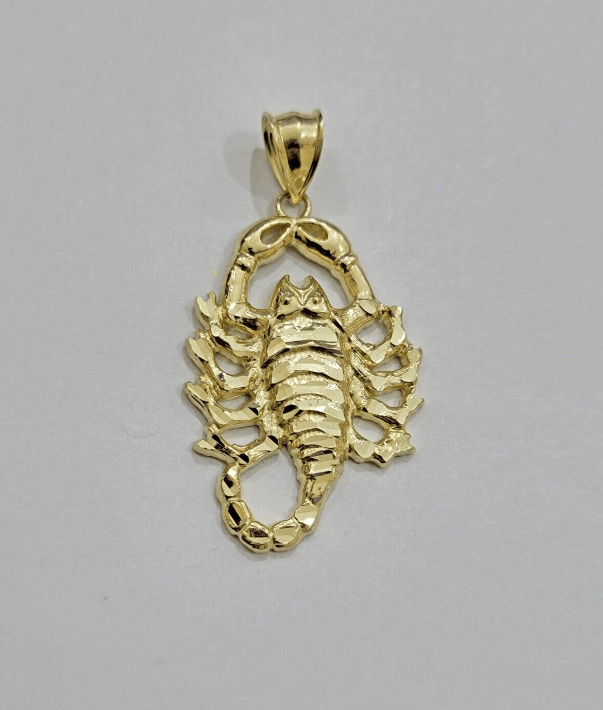 10k Scorpio Charm Pendant 1.8'' Real 10kt Yellow Gold For Chain & Necklace SALE - Reva Jeweler