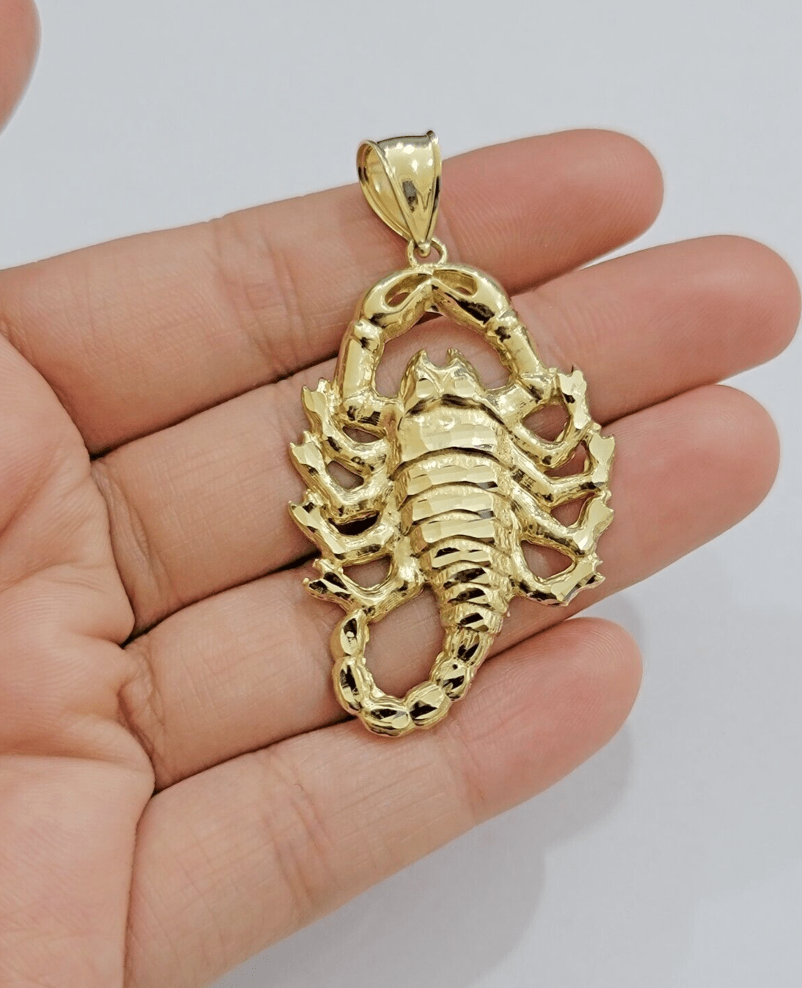 10k Scorpio Charm Pendant Men's Real 10kt Yellow Gold For Chain & Necklace SALE - Reva Jeweler
