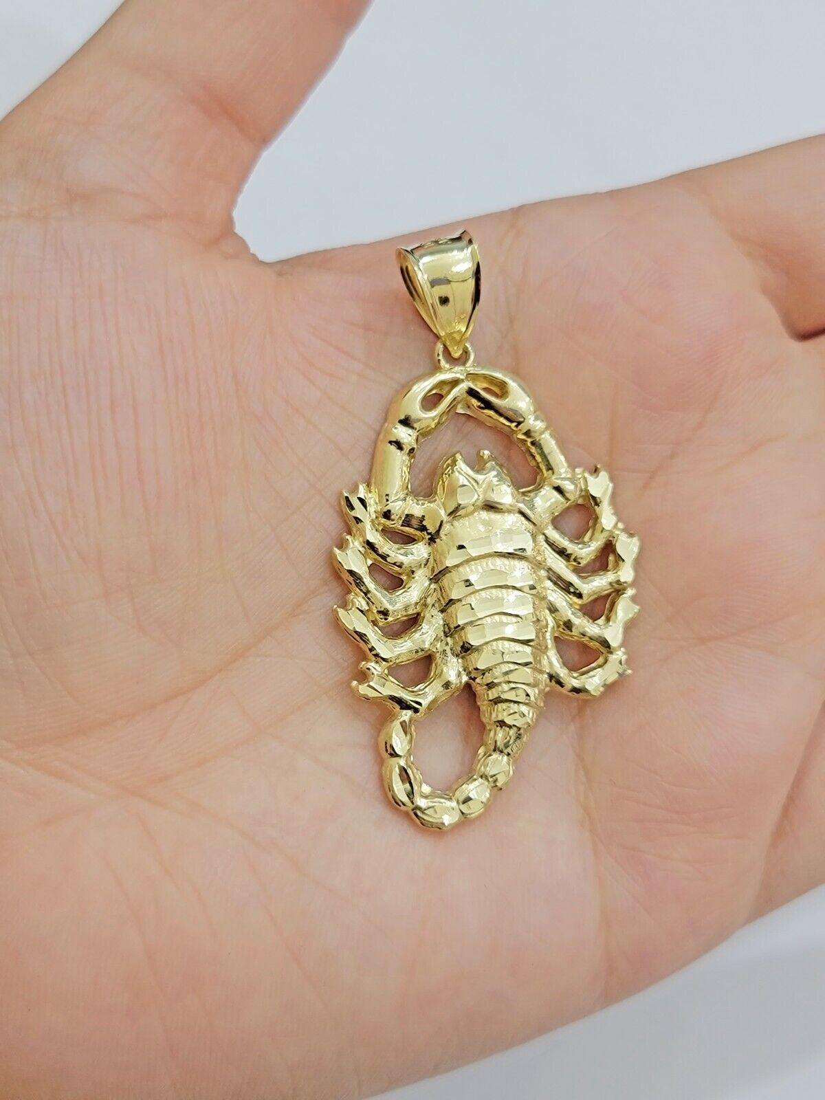 10k Scorpio Charm Pendant Men's Real 10kt Yellow Gold For Chain & Necklace SALE - Reva Jeweler