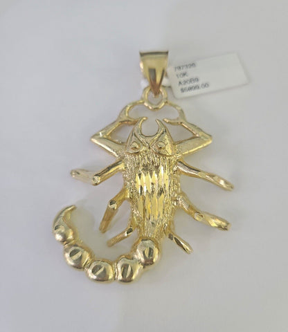 10K Scorpion Charm Pendant Zodiac Sign Yellow Gold 2.5" Real 10k Real Genuine - GoldenlinQ