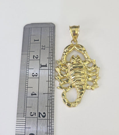 10K Scorpion Charm Yellow Gold Real Pendant Genuine Zodiac Sign - GoldenlinQ