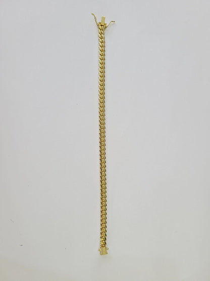 10k Solid Miami Cuban Link Bracelet 6mm 8" Box Lock 10kt Yellow Gold Real - GoldenlinQ
