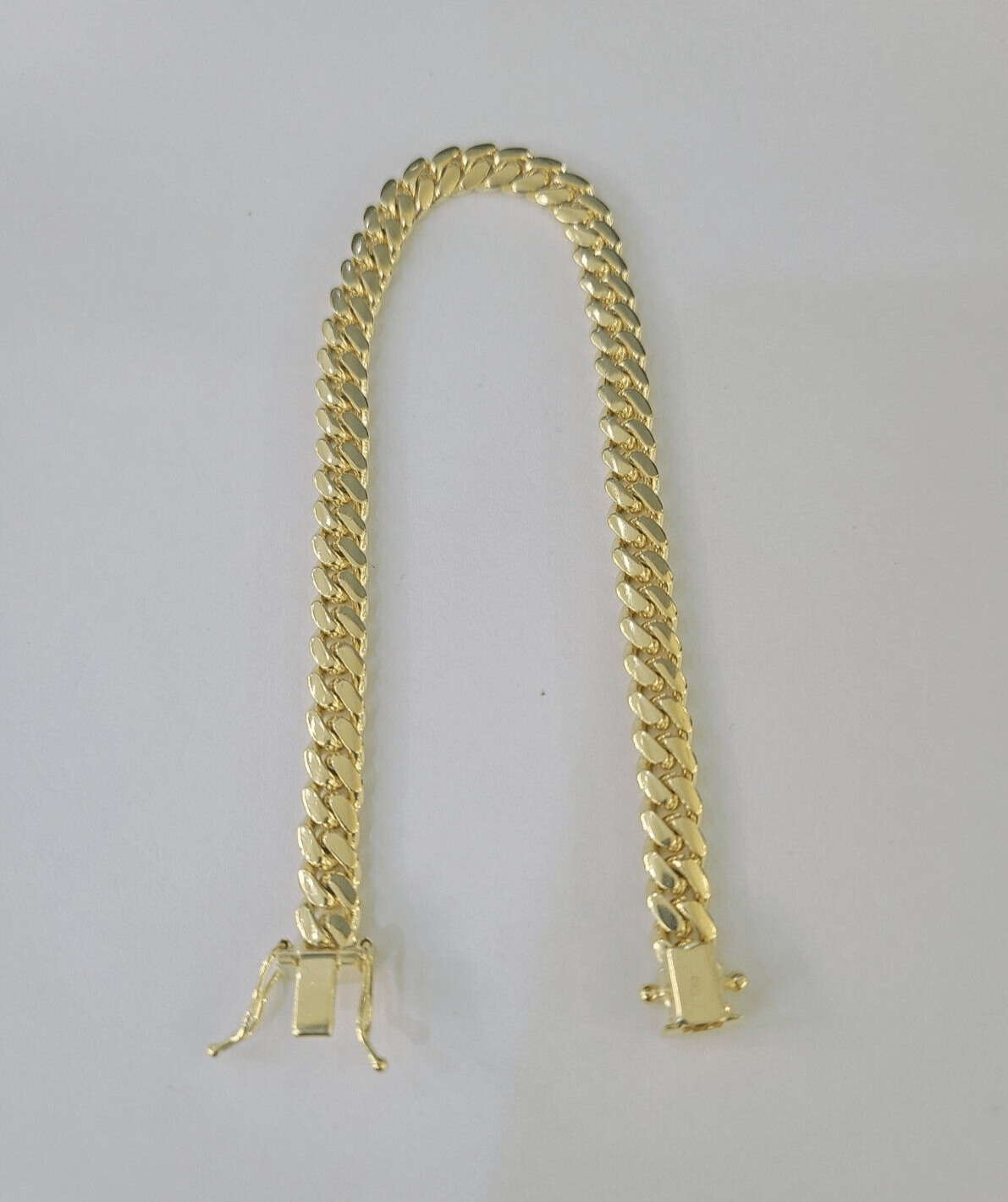 10k Solid Miami Cuban Link Bracelet 6mm 8" Box Lock 10kt Yellow Gold Real - GoldenlinQ