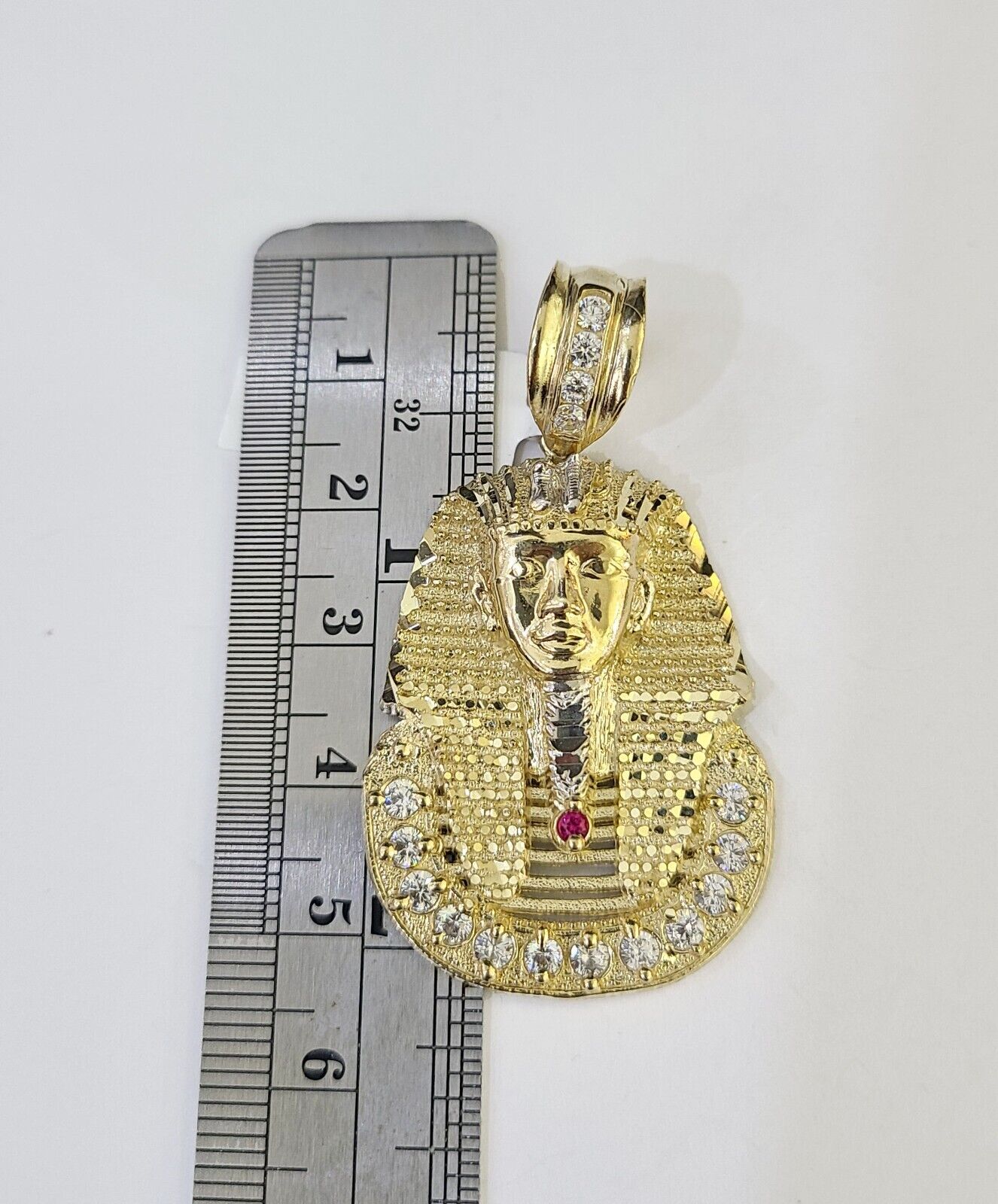 10k Solid Rope Chain Pharaoh Charm Set 4mm 18" - 28" Necklace Yellow Gold Pendant - GoldenlinQ