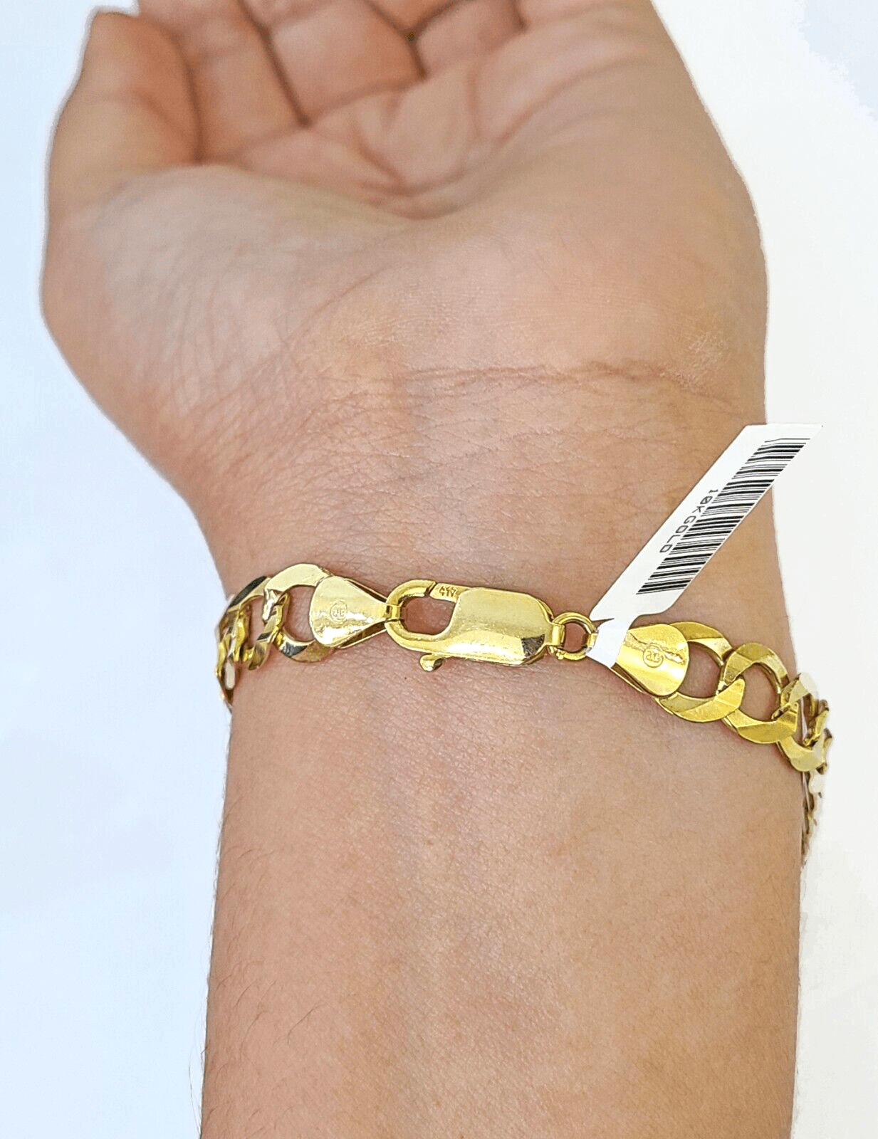 10k Solid Yellow Cuban Curb Link Bracelet Gold 8mm 8 Inches Men Women Real - Reva Jeweler