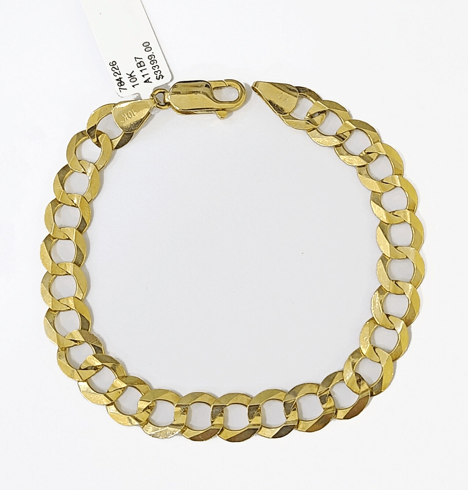 10k Solid Yellow Cuban Curb Link Bracelet Gold 8mm 8 Inches Men Women Real - Reva Jeweler