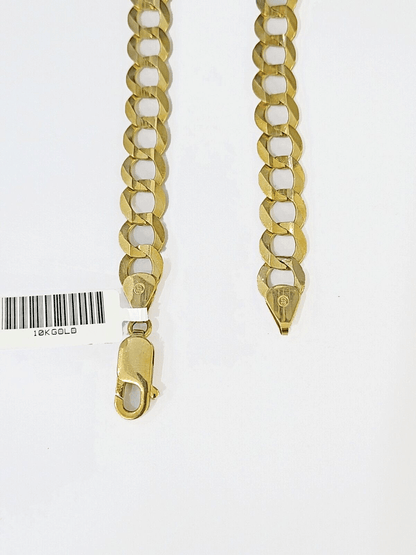 10k Solid Yellow Cuban Curb Link Bracelet Gold 8mm 8 Inches Men Women Real - Reva Jeweler