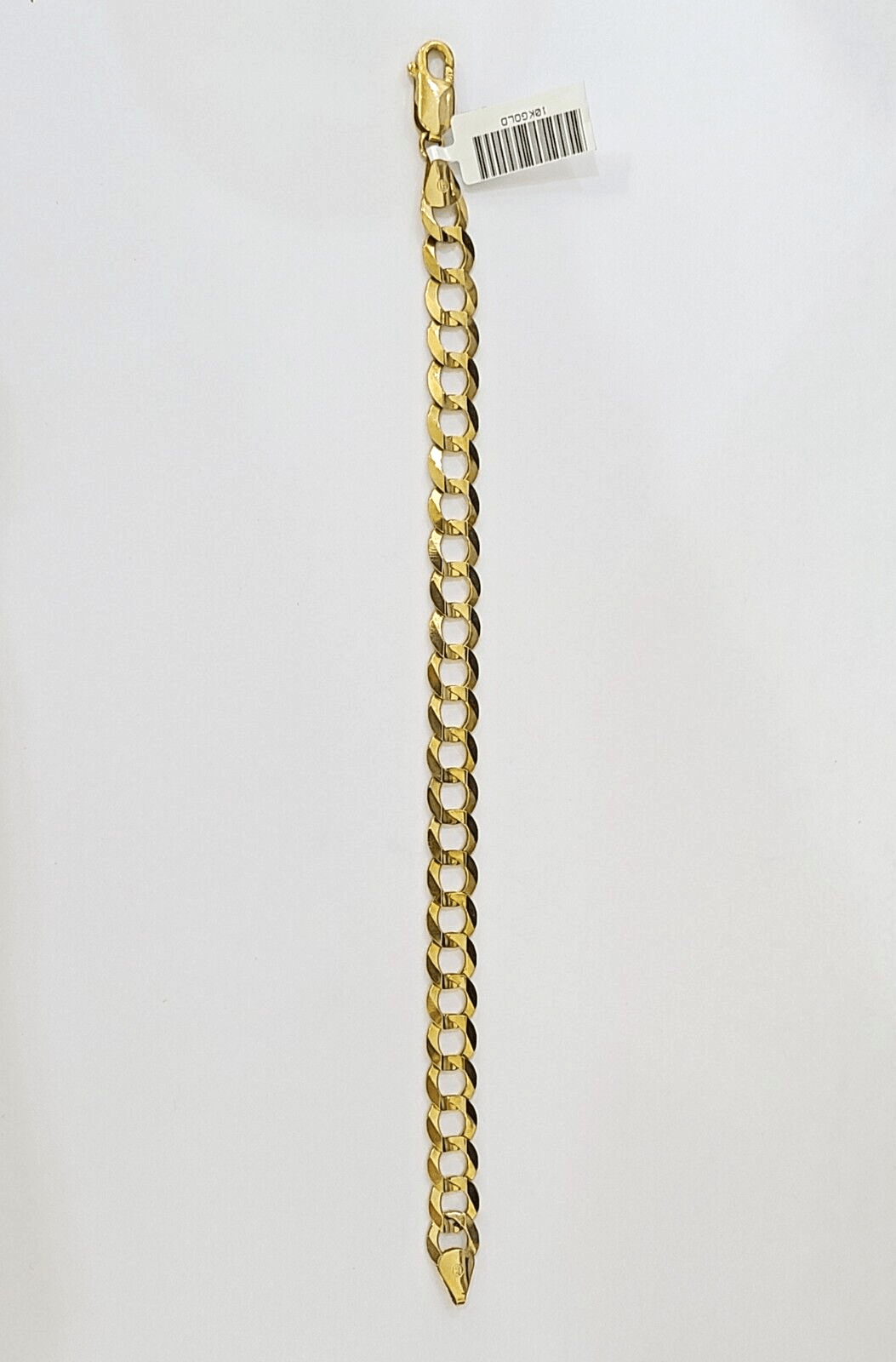 10k Solid Yellow Cuban Curb Link Bracelet Gold 8mm 8 Inches Men Women Real - Reva Jeweler