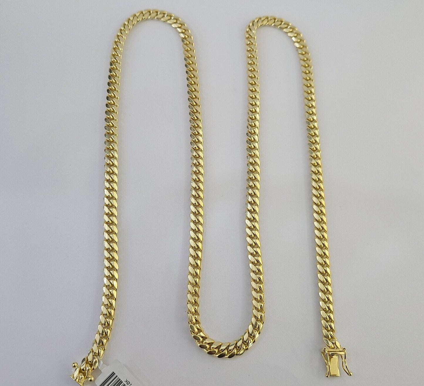 10K Solid Yellow Gold 6mm Miami Cuban Link Chain Necklace 24" Inch 10Kt - Reva Jeweler
