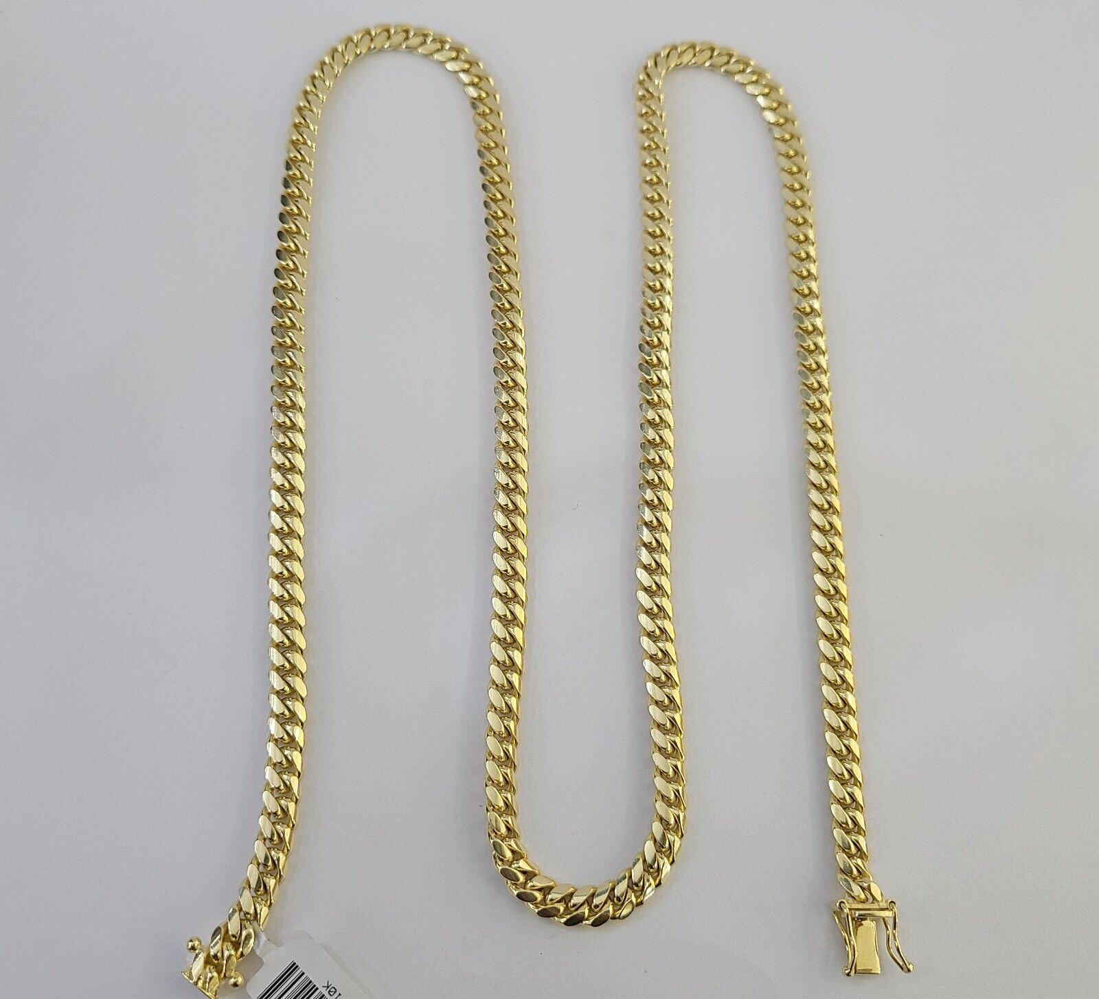 10K Solid Yellow Gold 6mm Miami Cuban Link Chain Necklace 24" Inch 10Kt - Reva Jeweler