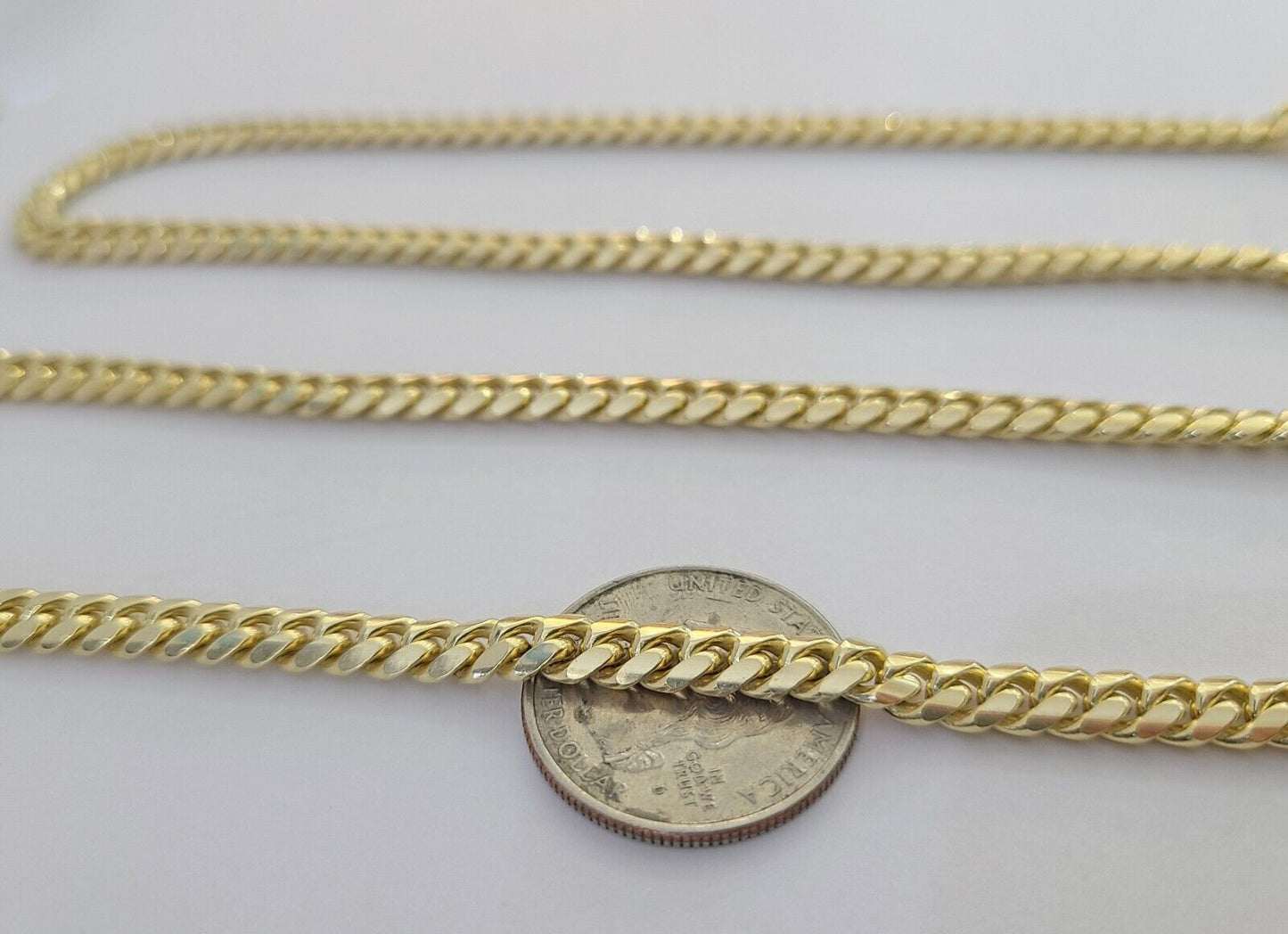 10K Solid Yellow Gold 6mm Miami Cuban Link Chain Necklace 24" Inch 10Kt - Reva Jeweler