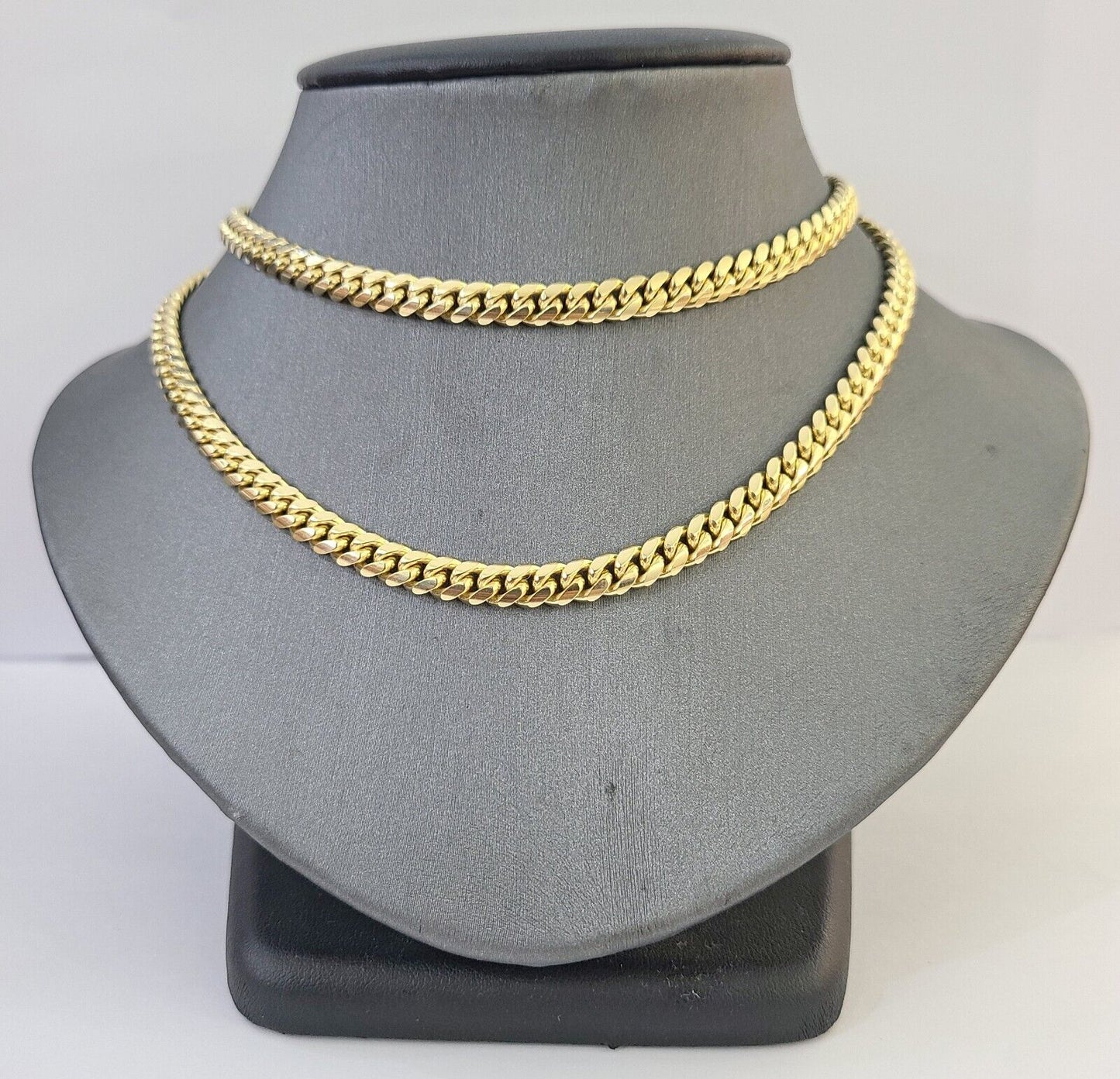 10K Solid Yellow Gold 6mm Miami Cuban Link Chain Necklace 24" Inch 10Kt - Reva Jeweler