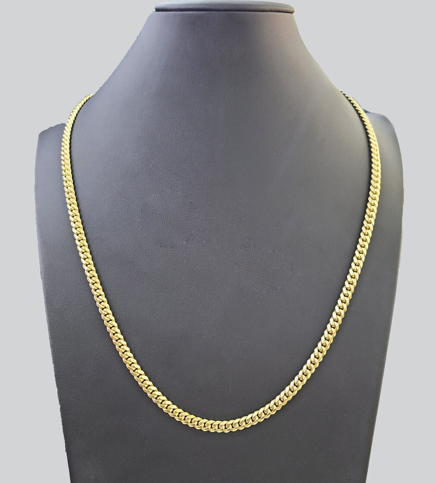 10K Solid Yellow Gold 6mm Miami Cuban Link Chain Necklace 24" Inch 10Kt - Reva Jeweler
