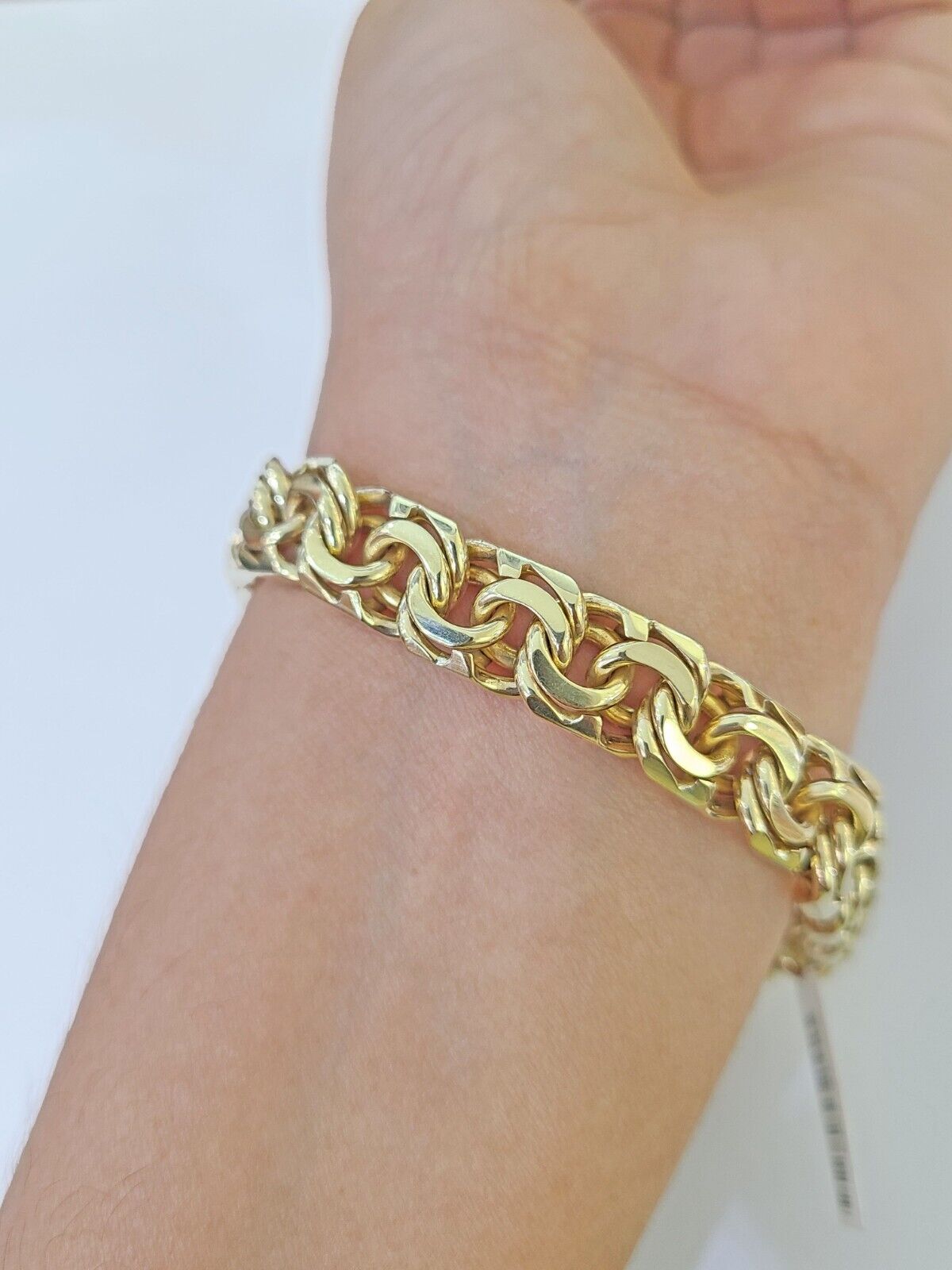 10k Solid Yellow Gold Chino ID Bracelet Size 8" 9mm Inches Box Lock Real 10kt - Reva Jeweler