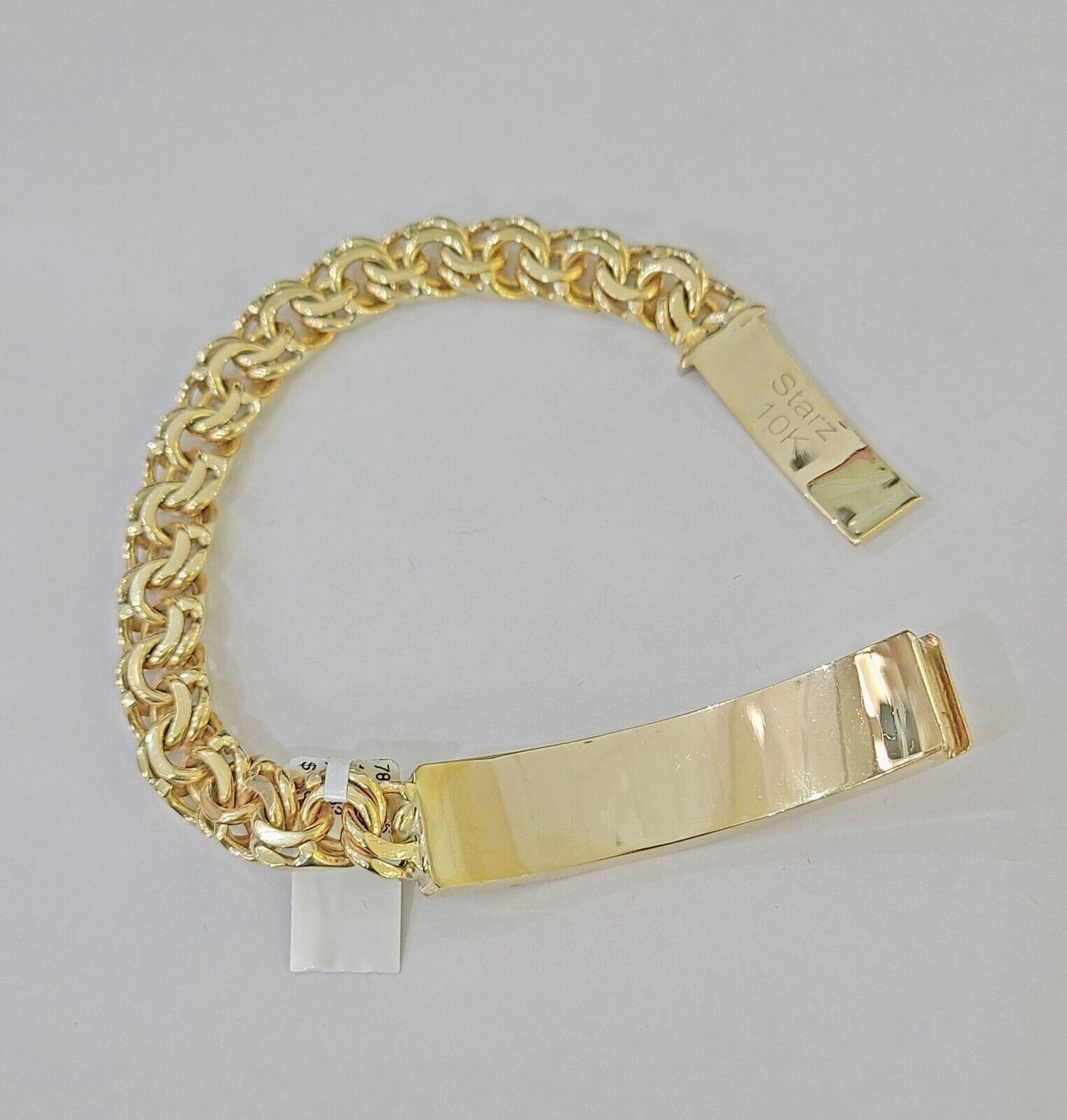 10k Solid Yellow Gold Chino ID Bracelet Size 8" 9mm Inches Box Lock Real 10kt - Reva Jeweler