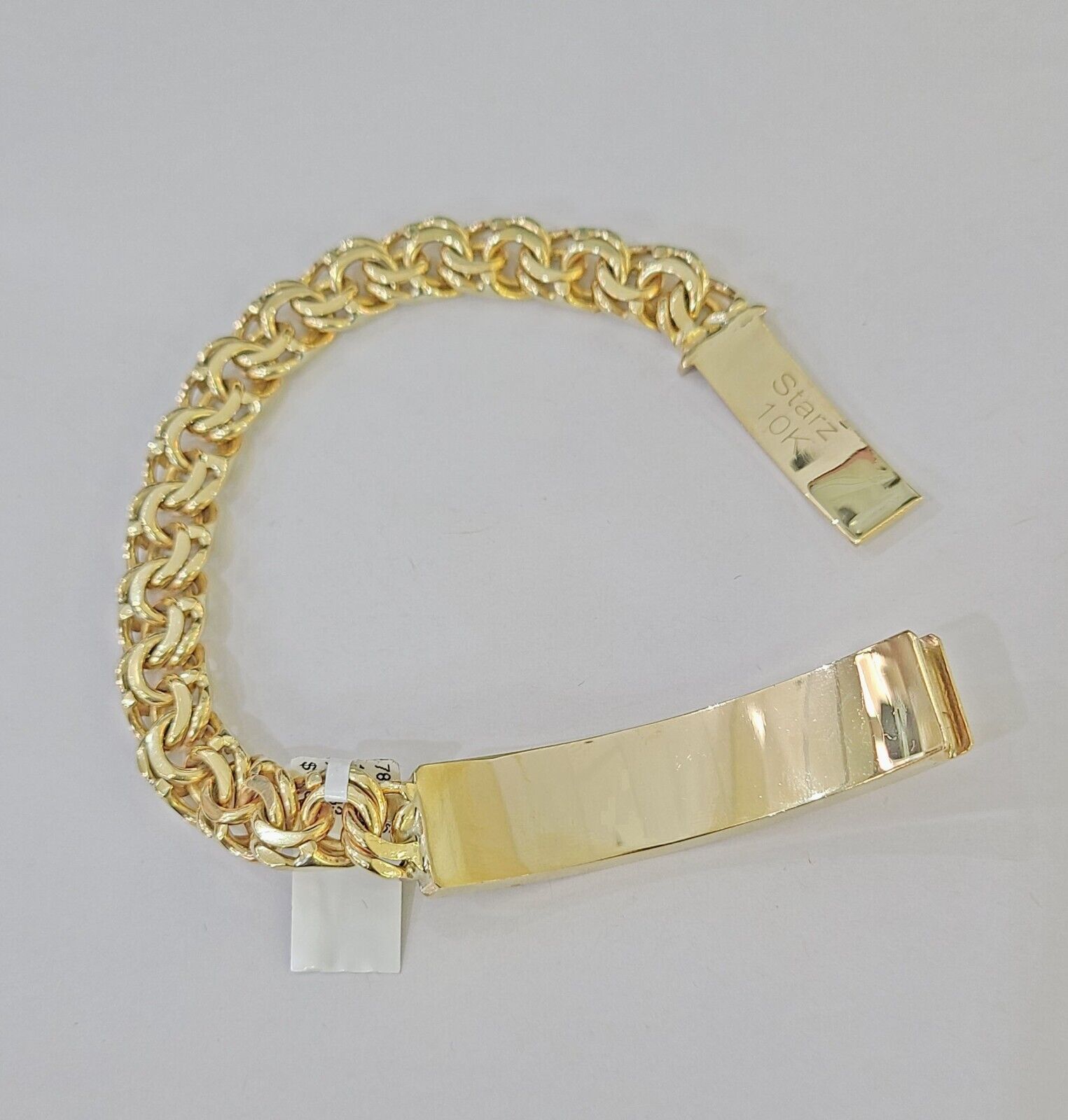 10k Solid Yellow Gold Chino ID Bracelet Size 8" 9mm Inches Box Lock Real 10kt - Reva Jeweler