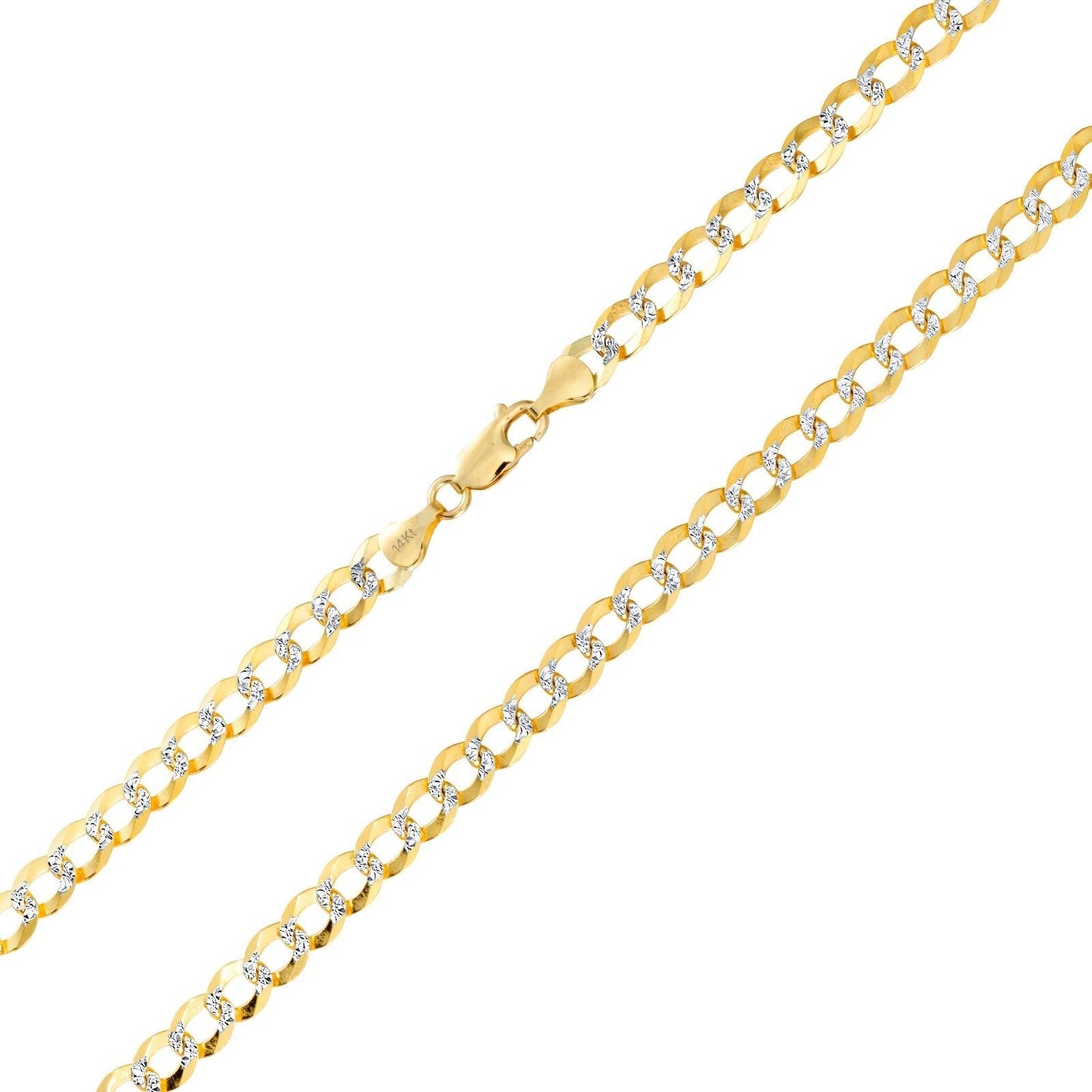 10K Solid Yellow Gold Cuban Curb Chain 12mm Diamond Cut Necklace 22'' Inches - GoldenlinQ