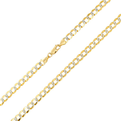 10K Solid Yellow Gold Cuban Curb Chain 12mm Diamond Cut Necklace 22'' Inches - GoldenlinQ