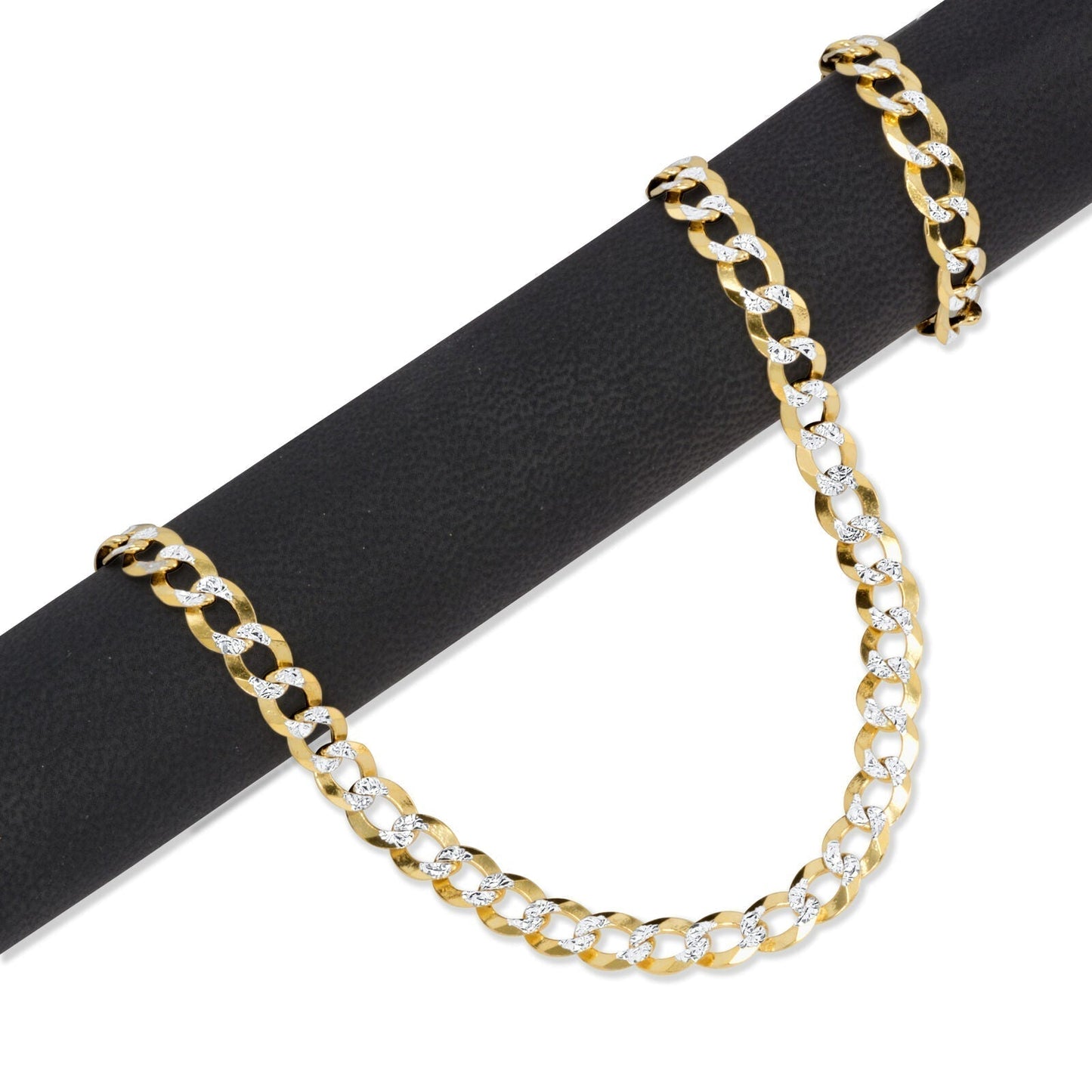 10K Solid Yellow Gold Cuban Curb Chain 12mm Diamond Cut Necklace 26'' Inches - GoldenlinQ
