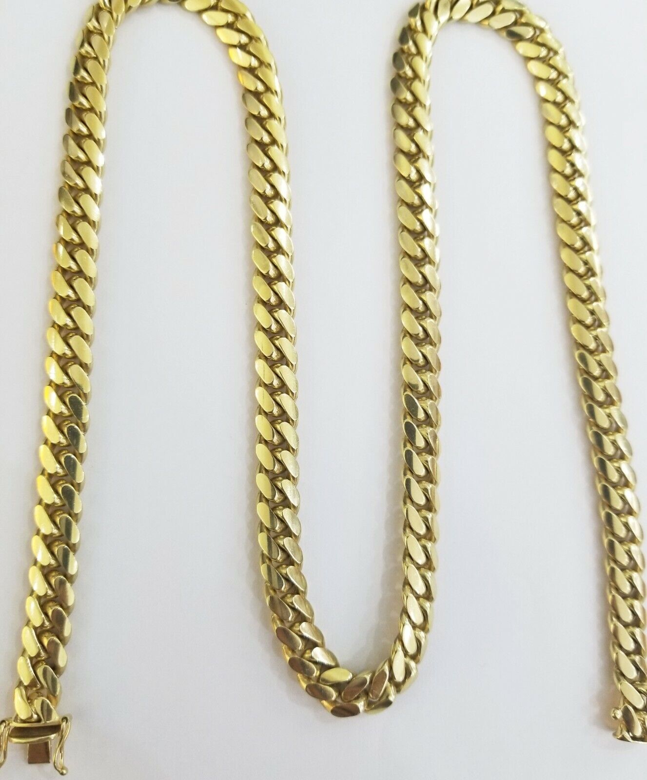 10K SOLID Yellow Gold Miami Cuban Chain 8mm 24" Inch men's Real gold 10kt - Reva Jeweler