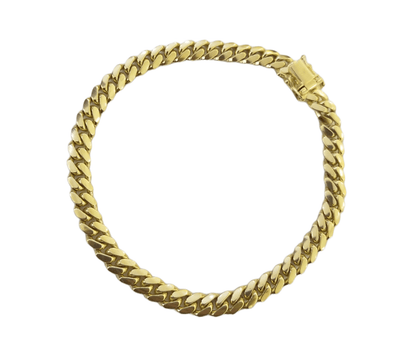 10k Solid Yellow Gold Miami Cuban Link Bracelet 6mm 8" Inch Real 10Kt Men Women - GoldenlinQ