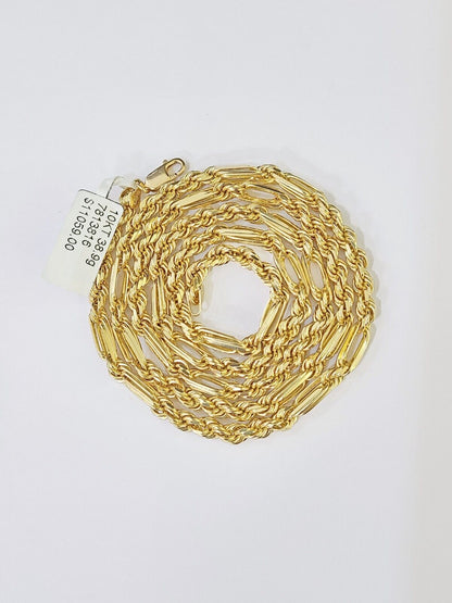 10k Solid Yellow Gold Milano Rope chain 4mm 26Inches Genuine Necklace - Reva Jeweler