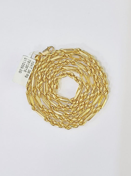 10k Solid Yellow Gold Milano Rope chain 4mm 26Inches Genuine Necklace - Reva Jeweler