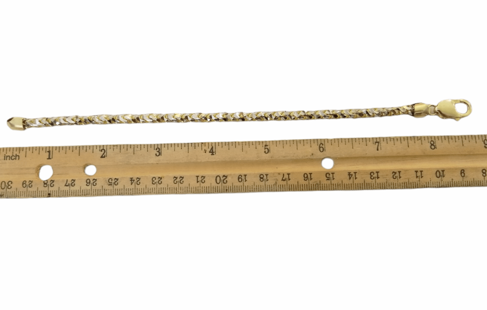 10k Solid Yellow Gold Palm Bracelet 5mm 8" Inch Diamond Cut Real 10Kt - Reva Jeweler