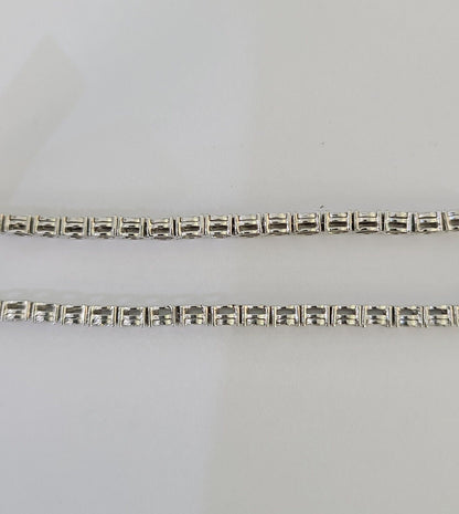 10K White Gold Diamond Bracelet Women Ladies 7" REAL Genuine Gold - GoldenlinQ