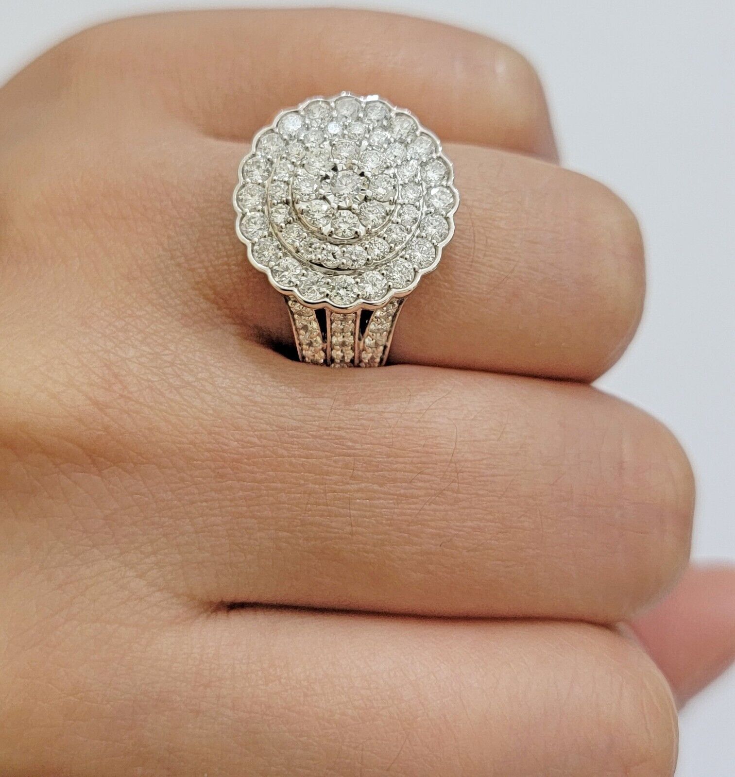 10k White Gold Diamond Ring Ladies 2CT Wedding Engagement Women Solid Band REAL - Reva Jeweler