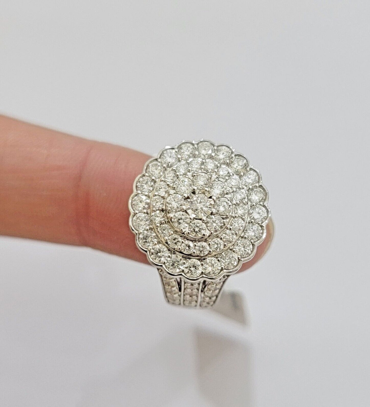 10k White Gold Diamond Ring Ladies 2CT Wedding Engagement Women Solid Band REAL - Reva Jeweler