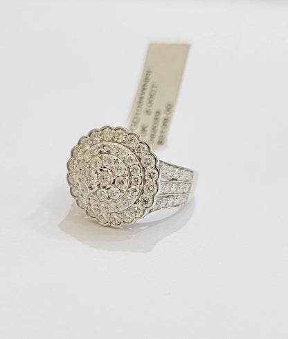 10k White Gold Diamond Ring Ladies 2CT Wedding Engagement Women Solid Band REAL - Reva Jeweler