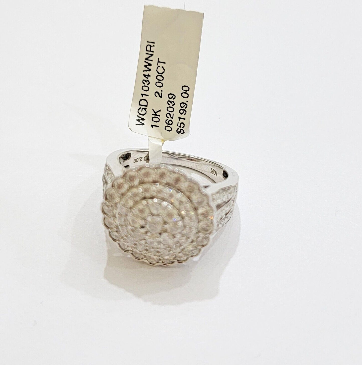 10k White Gold Diamond Ring Ladies 2CT Wedding Engagement Women Solid Band REAL - Reva Jeweler