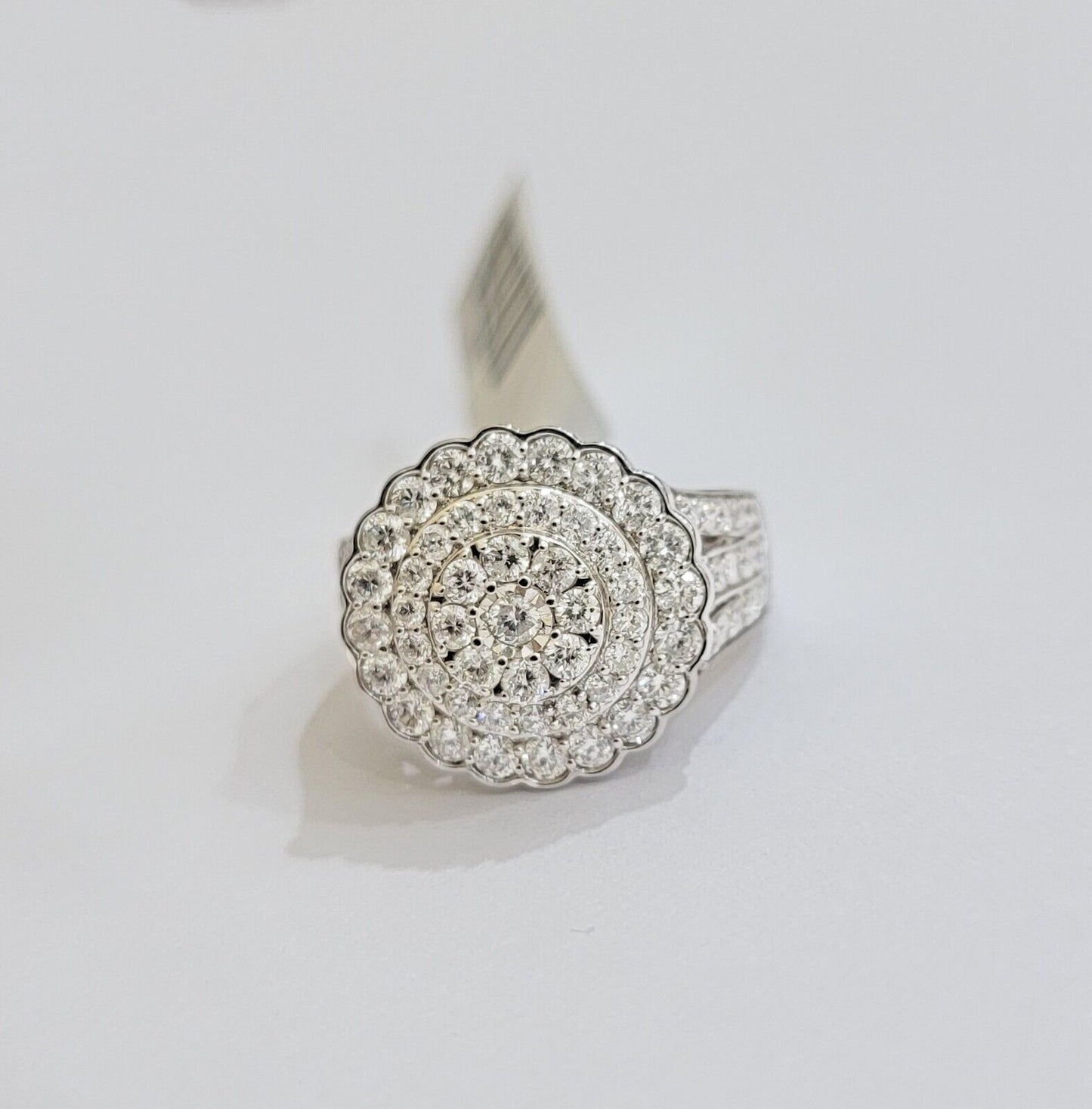 10k White Gold Diamond Ring Ladies 2CT Wedding Engagement Women Solid Band REAL - Reva Jeweler