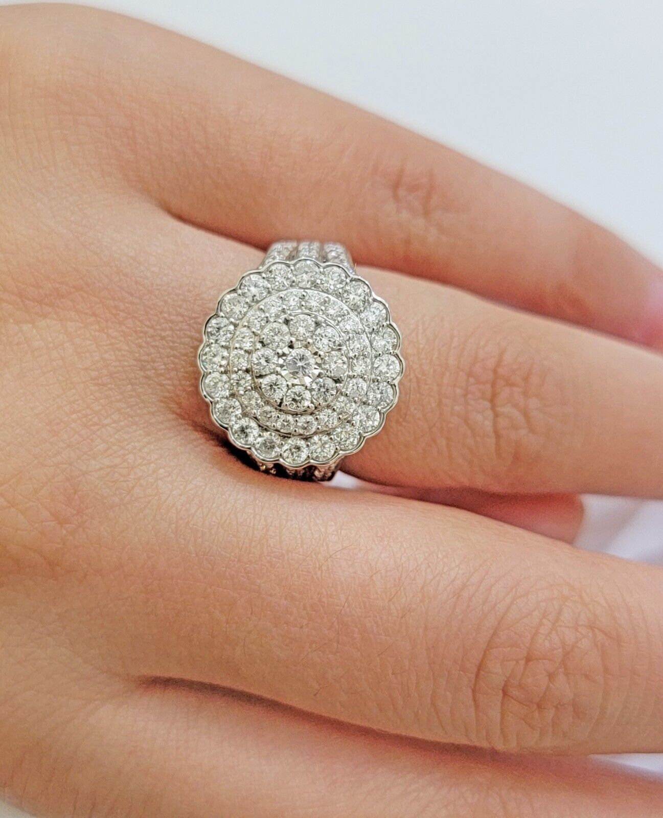 10k White Gold Diamond Ring Ladies 2CT Wedding Engagement Women Solid Band REAL - Reva Jeweler
