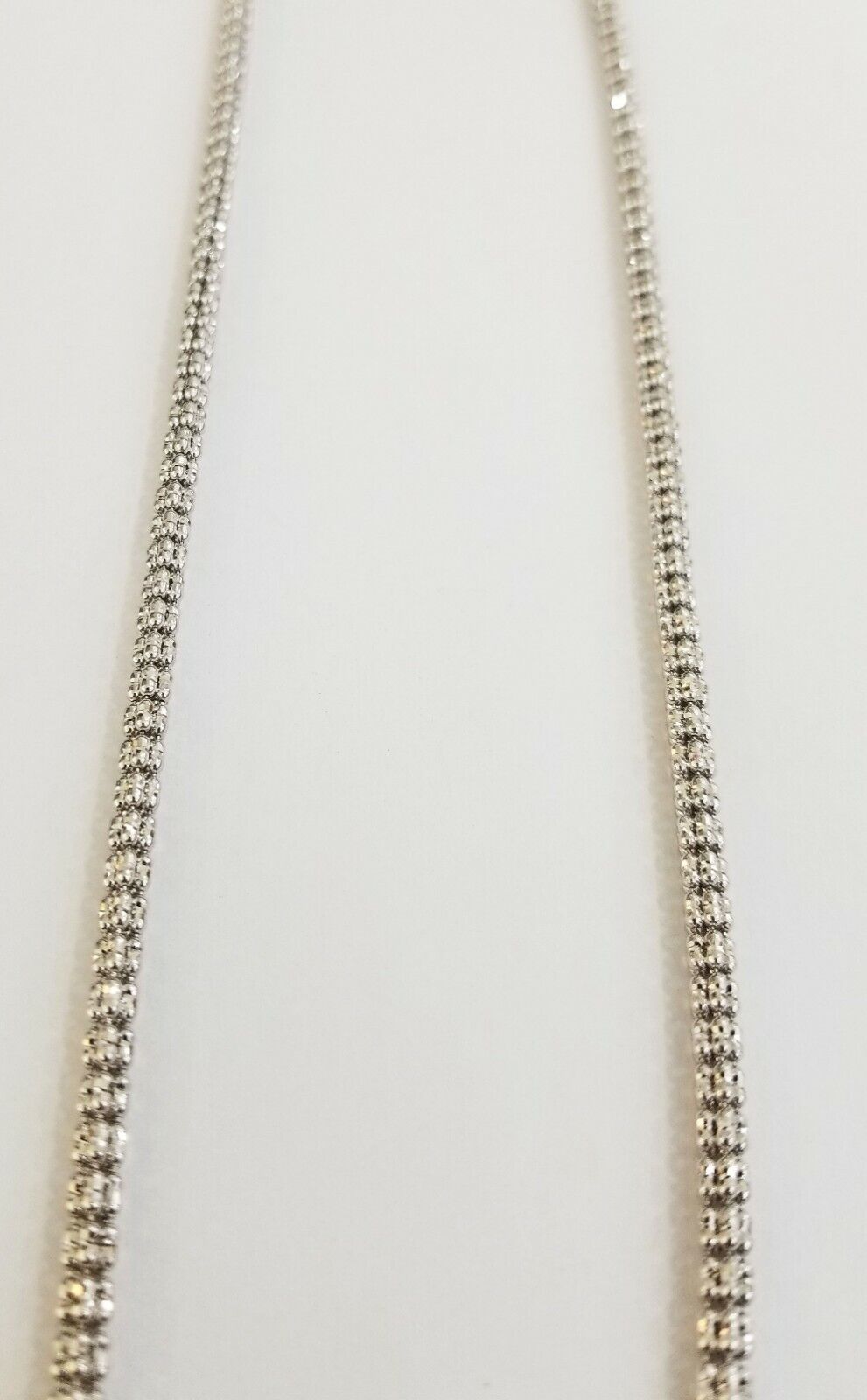 10k white Gold Tennis Chain 24" 4mm Diamond Cut necklace Lobster Clasp Women - Reva Jeweler