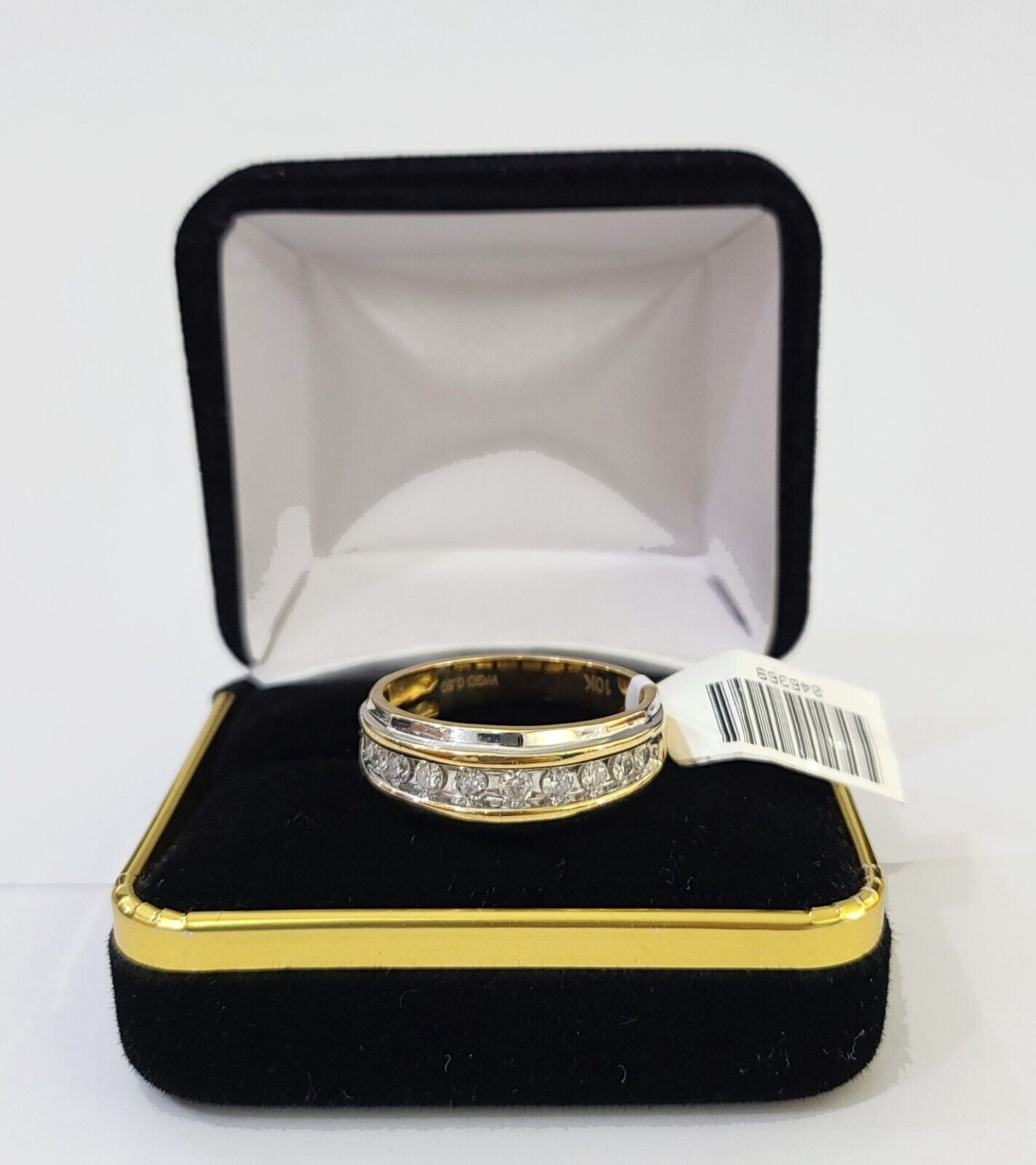 10k White Yellow Gold Diamond Mens Ring Band Wedding Genuine Natural Real - Reva Jeweler