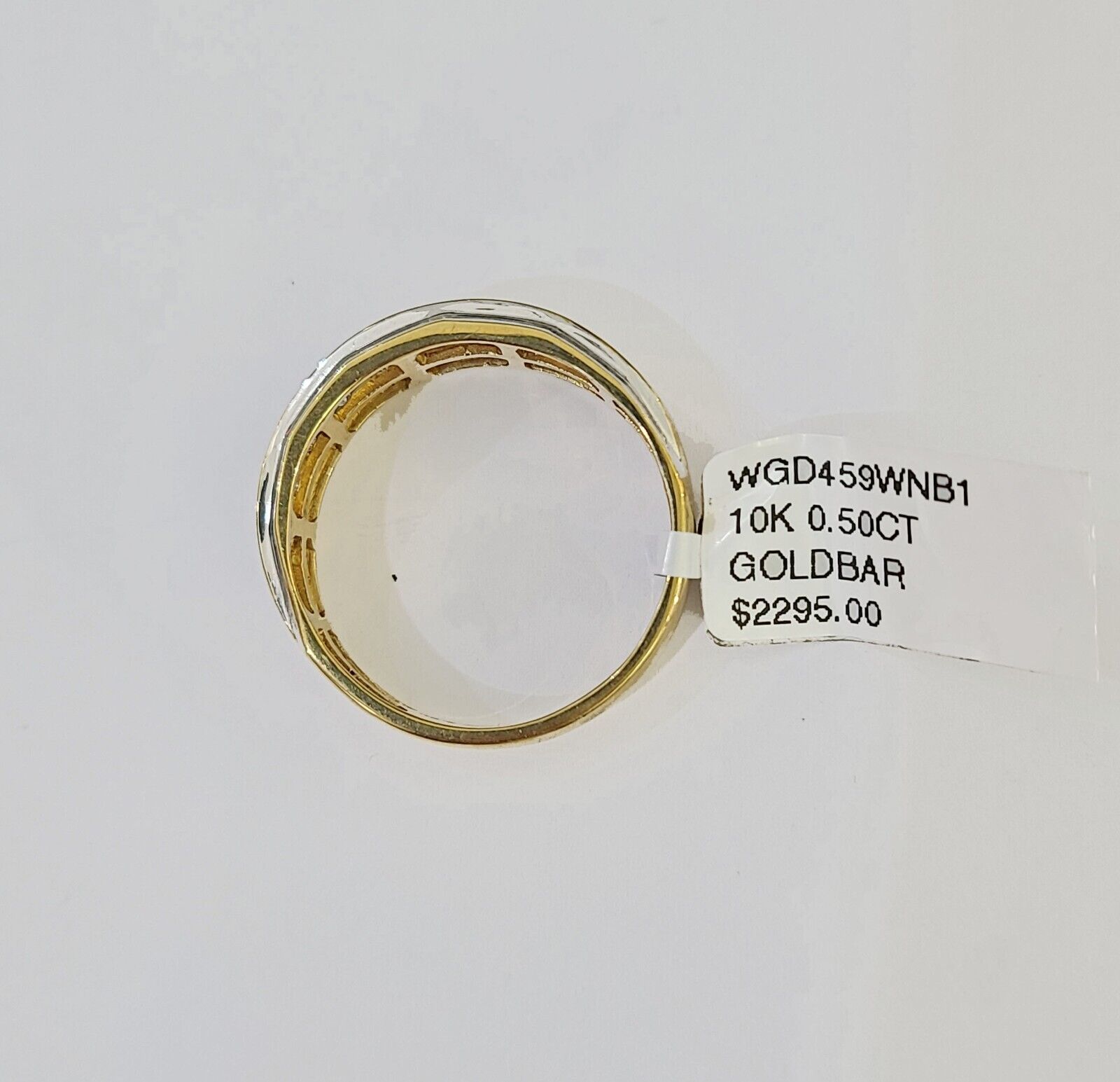 10k White Yellow Gold Diamond Mens Ring Band Wedding Genuine Natural Real - Reva Jeweler