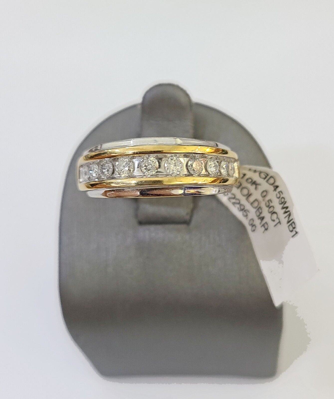10k White Yellow Gold Diamond Mens Ring Band Wedding Genuine Natural Real - Reva Jeweler
